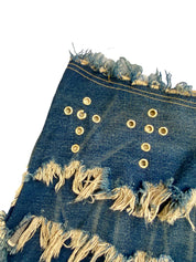 Upcycled Bespoke Denim Eyelet Skirt (S)