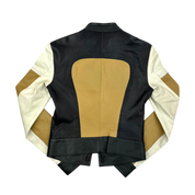 Leather Multi Color Moto Jacket (XS)