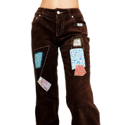 Early 2000s Patchwork Corduroy Pants (S)