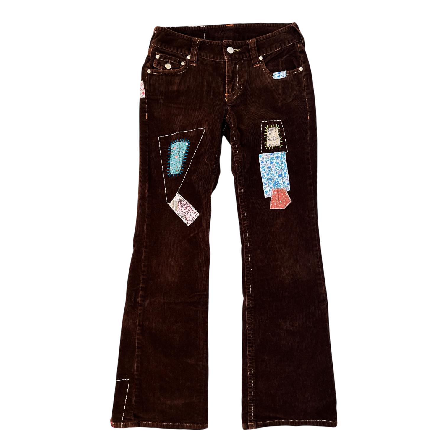 Early 2000s Patchwork Corduroy Pants (S)