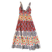 Vintage Tiered Floral Maxi Dress (M)