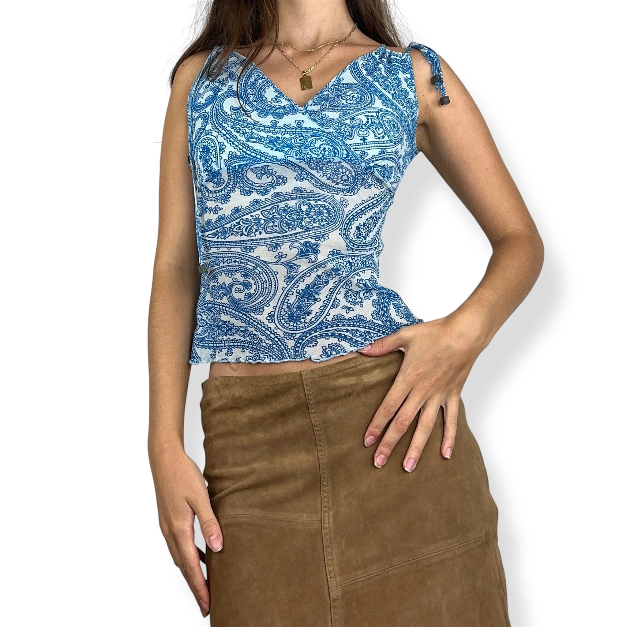 Morgan De Toi Pattern Mesh Tank (XS)