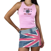 Playboy Pink Soccer Ribbed Tank (S)