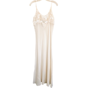 Vintage Creamy Silk Maxi Slip Dress (M)