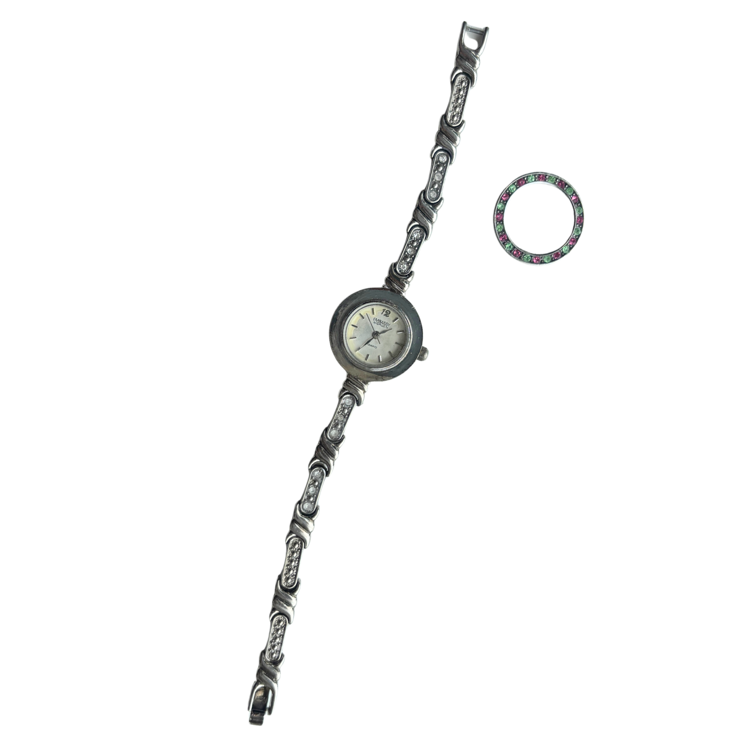 Y2K Pink and Green Bezel Watch