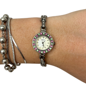 Y2K Pink and Green Bezel Watch