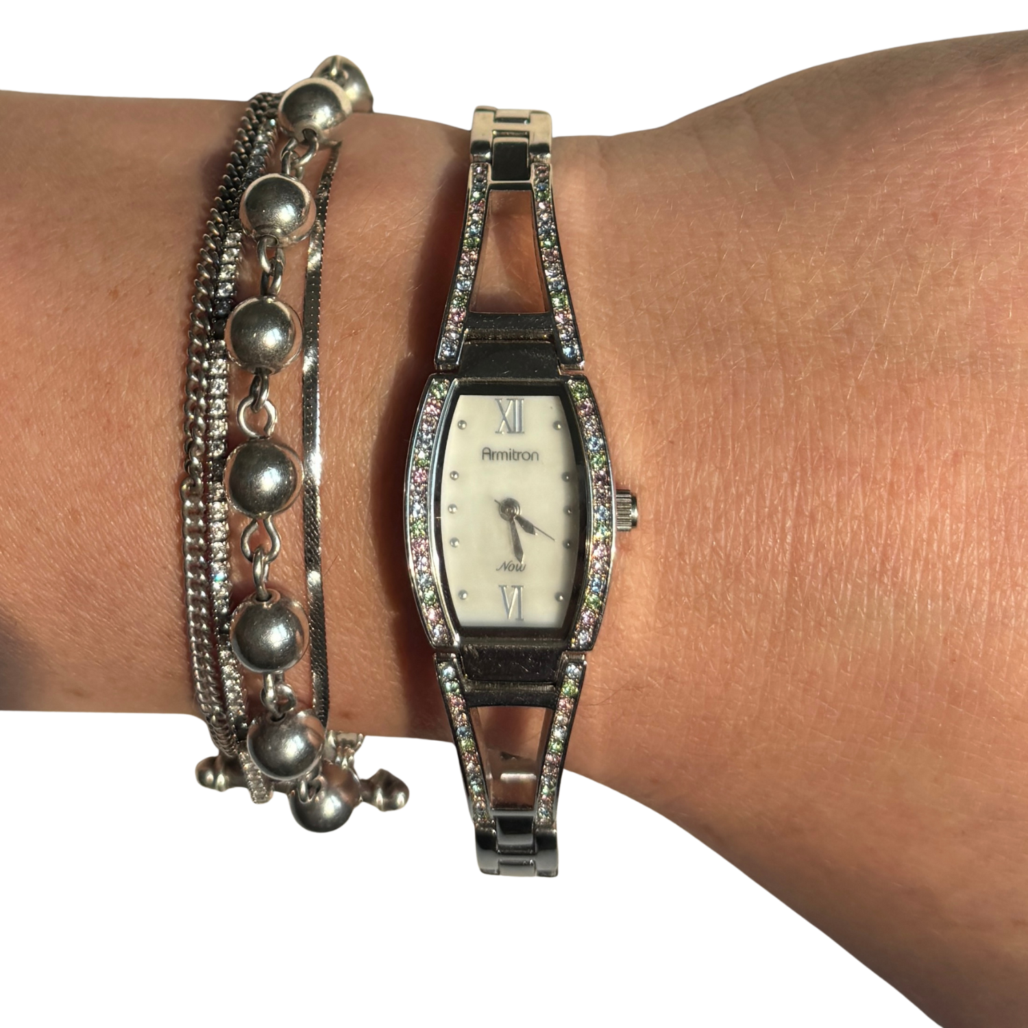 Y2K Pastel & Pearl Gem Watch