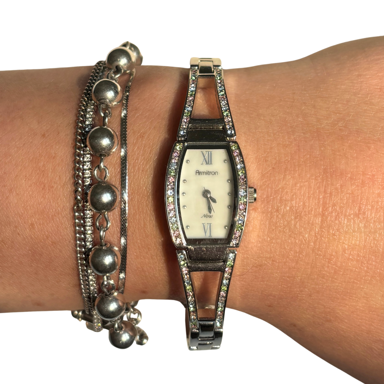 Y2K Pastel & Pearl Gem Watch