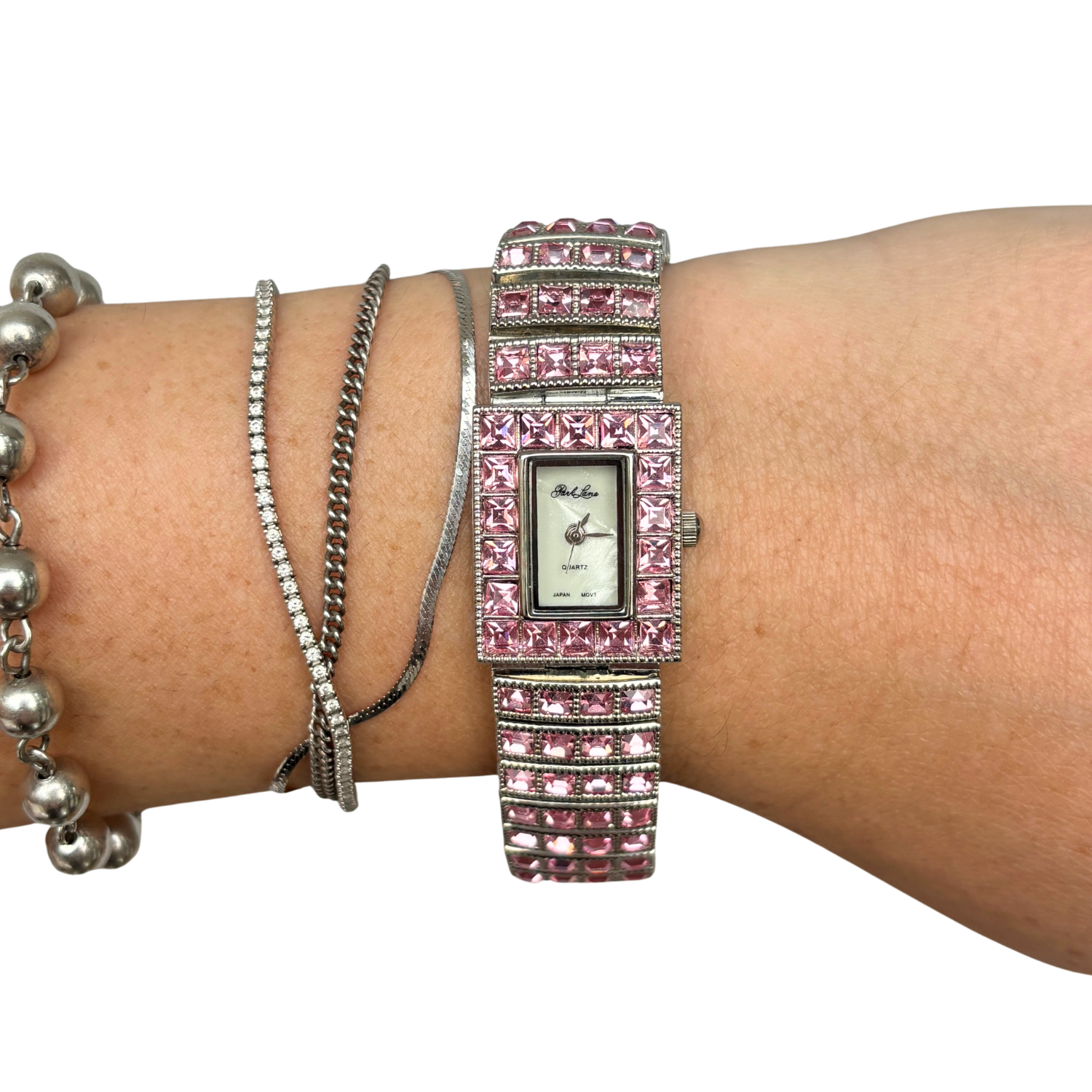 Y2K Pink Gem Bracelet Watch