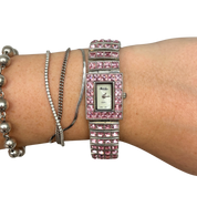 Y2K Pink Gem Bracelet Watch