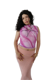 Mesh Pink Star Top (S/M)