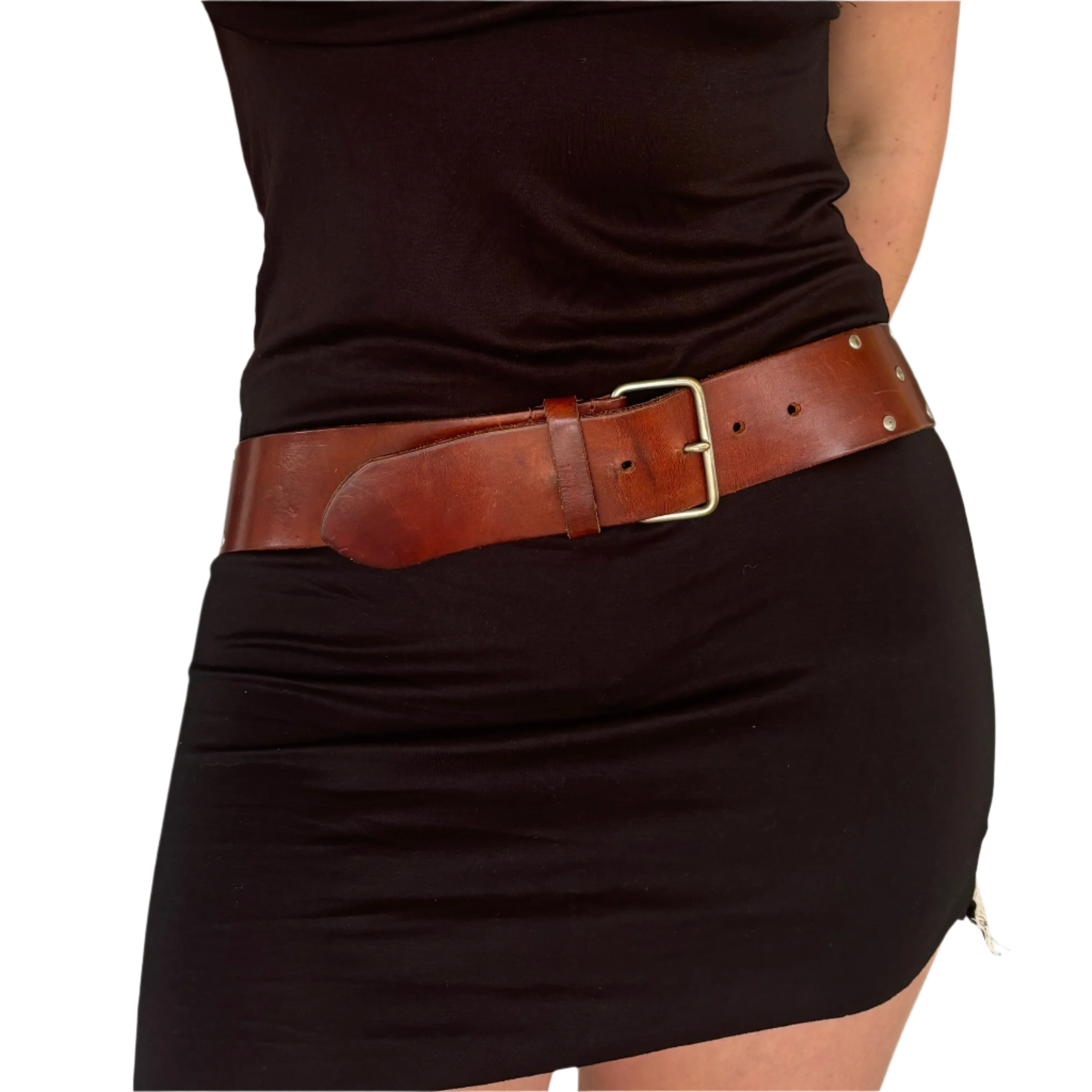 Vintage Brown Hardware Leather Belt