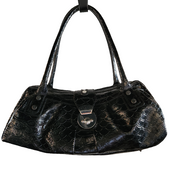 Y2K black leather Guess bag