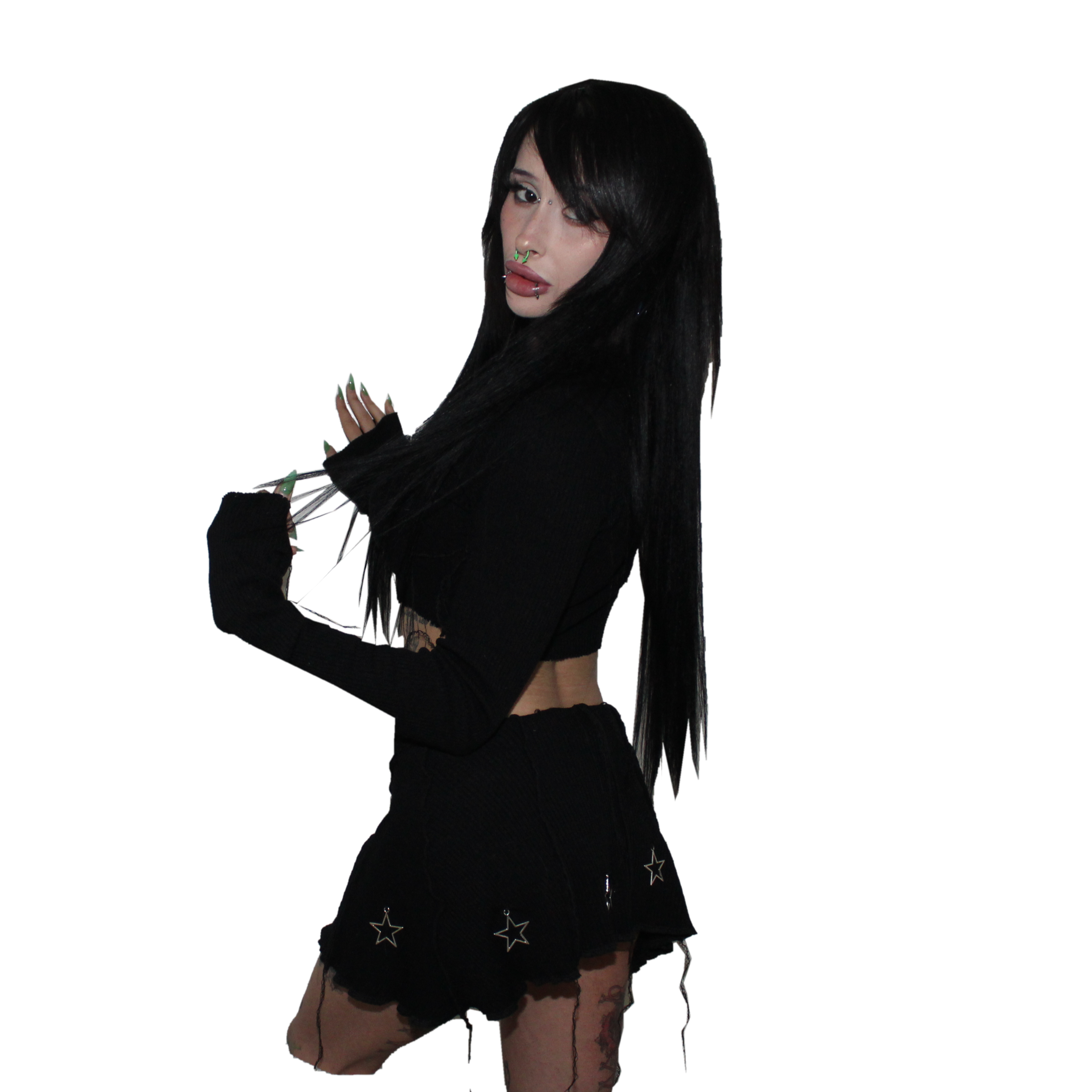 Black jelly ,, almond ☆ 𓆩❤︎𓆪 Mini skirt