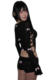 ₊ ⊹₍ᐢᐢ₎ ᰔ blk pink shorts 🎀