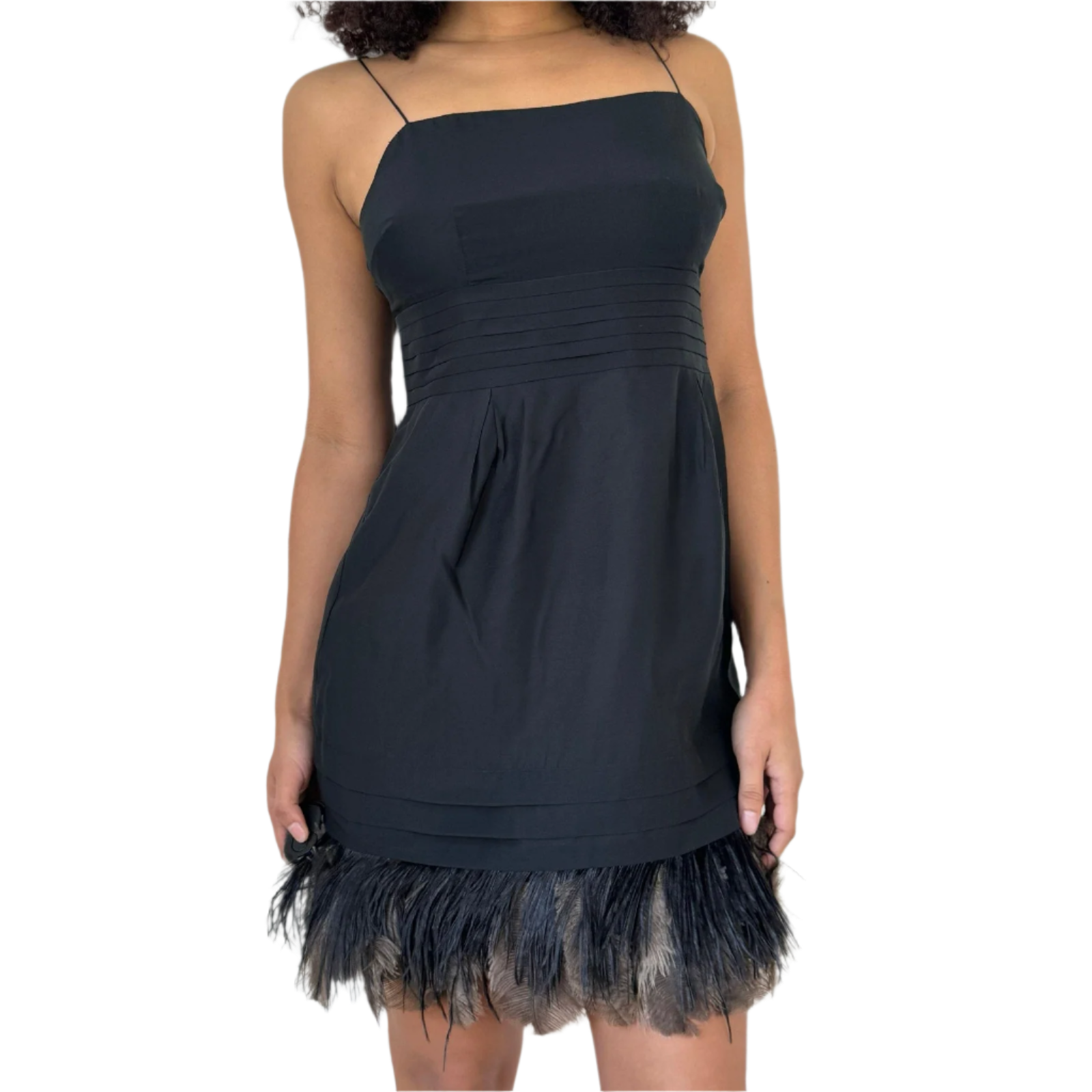juicy couture black silk dress Juicy Couture Black Silk Ruffle Dress Textured Sleeveless Lined Lace Hem Size 0
