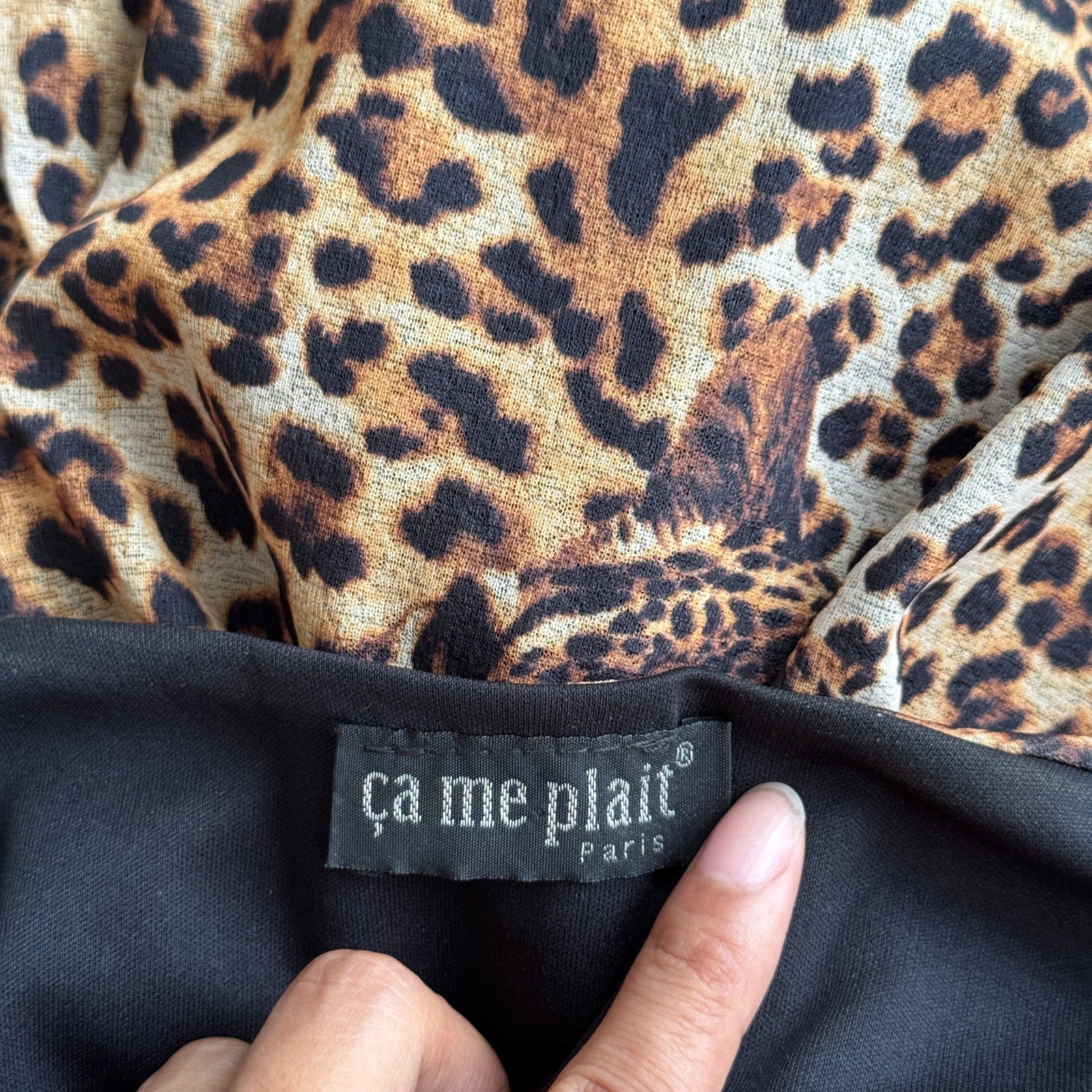 Vintage French Cheetah Mesh Dress (S)