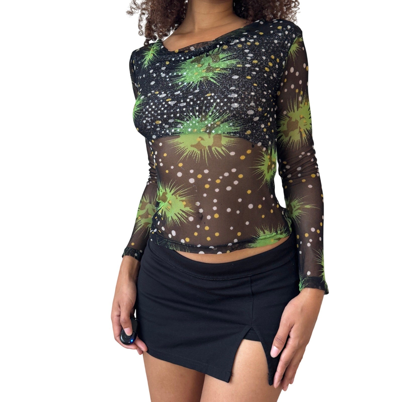 Vintage Euro Mesh Sequin Top (S)