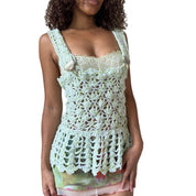 Vintage Euro Crochet Buckle-Strap Top (S/M)