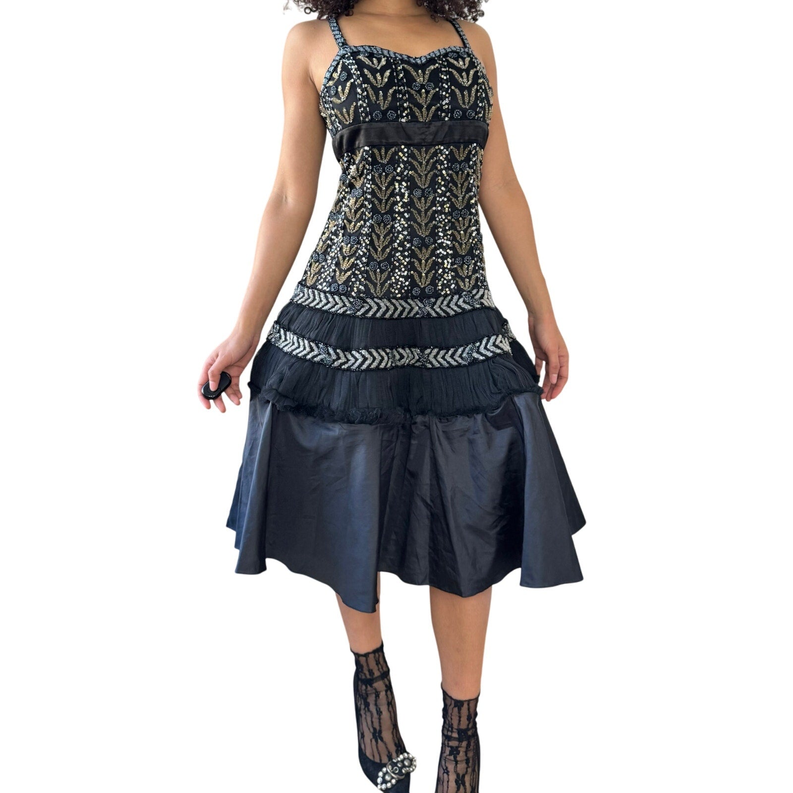 sachin and babi light blue dress Vintage Black Beaded Cocktail Dress 80s 90s Lace | Shop Exile - Tucson, AZ