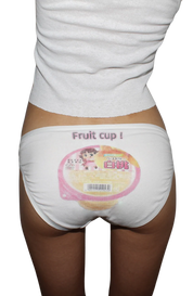 pink fruit cup . underwear .