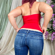 Y2K Slashed Cutout Halter Top (One Size)