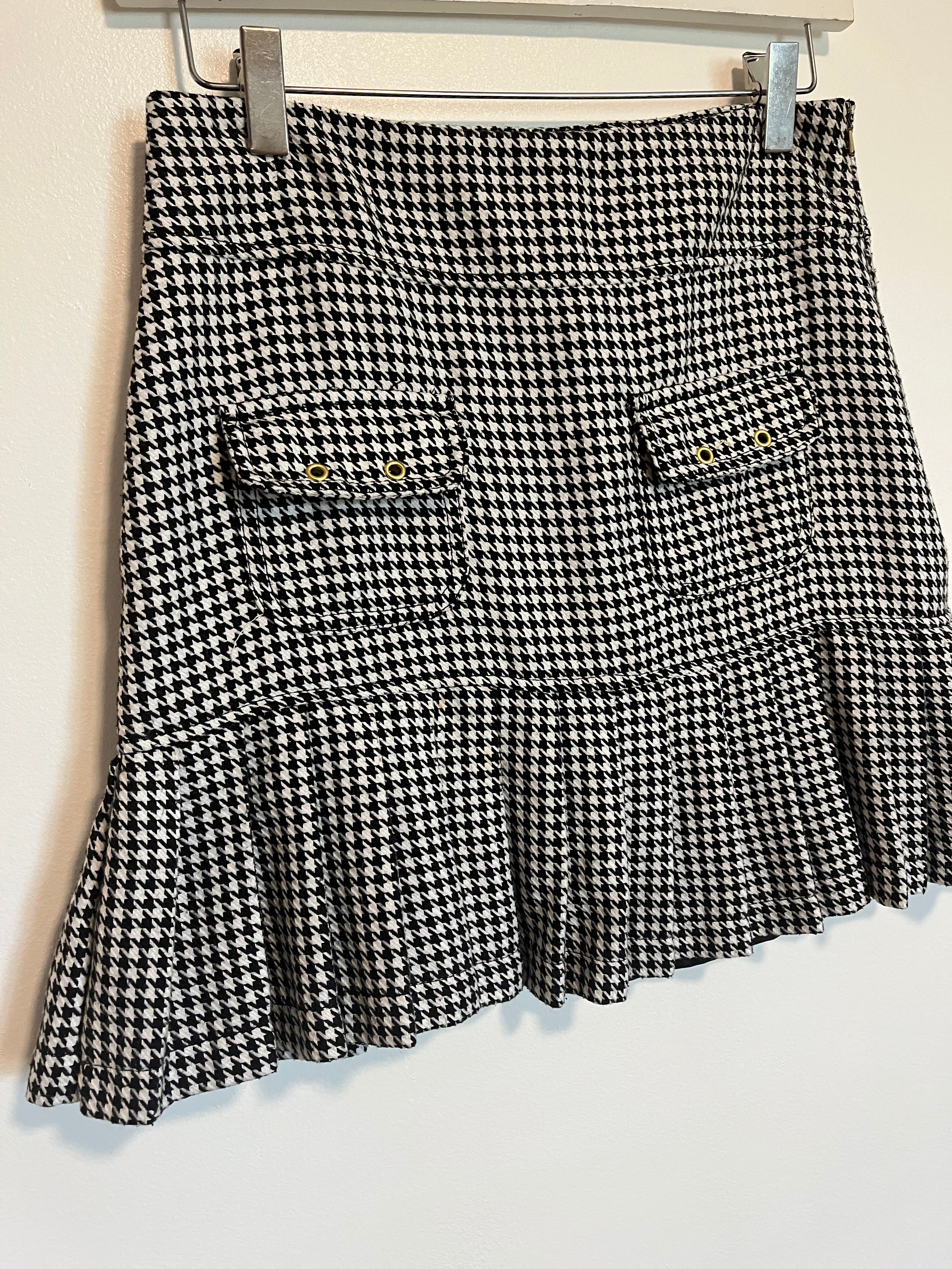 Pleated houndstooth mini - small