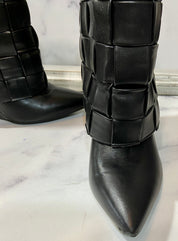AZALEA WANG black leather boots (8)
