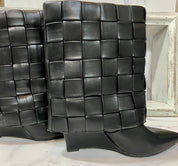 AZALEA WANG black leather boots (8)