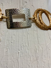 Gold and silver linked chain