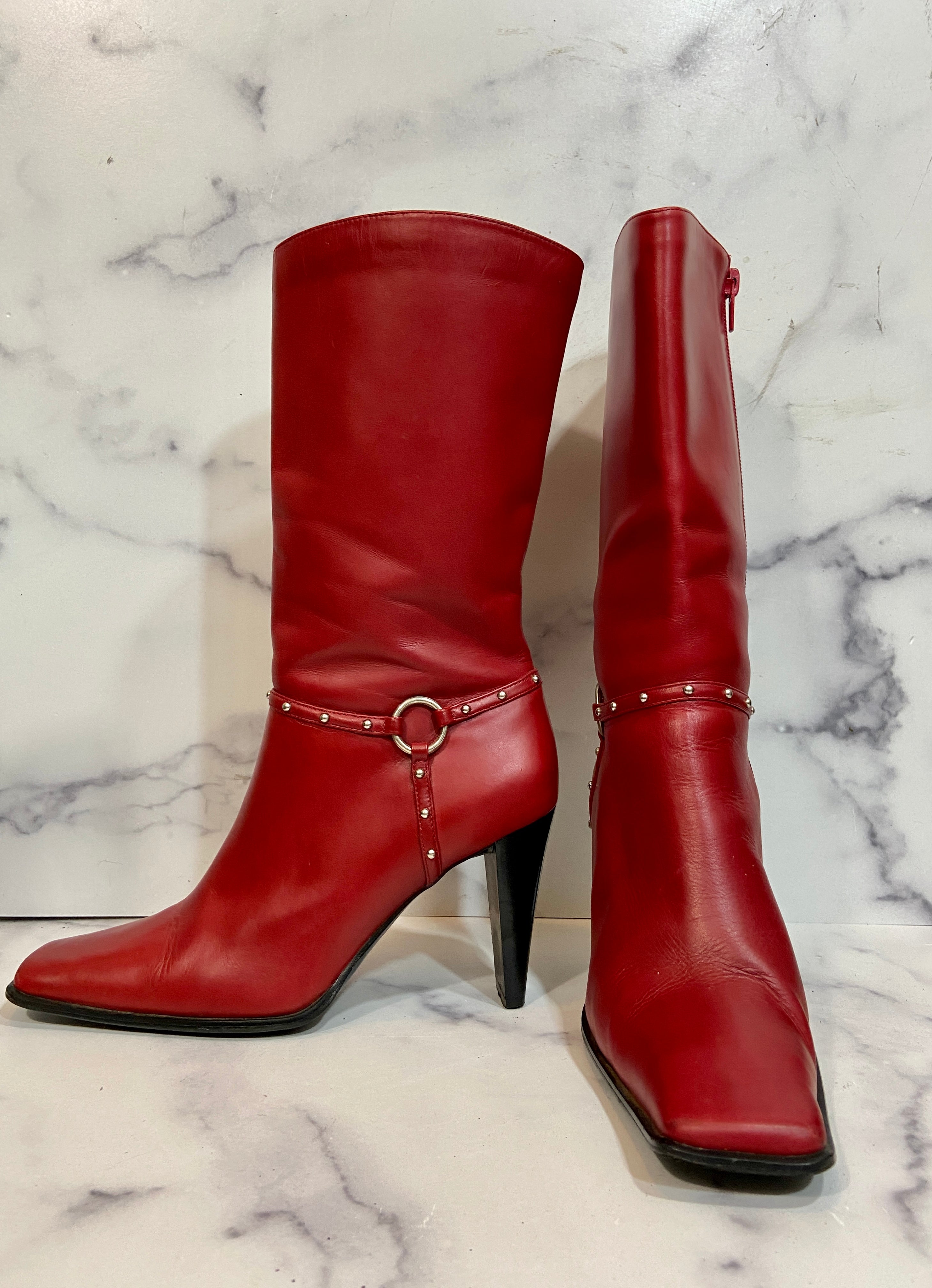 Motor Blaze red leather boots