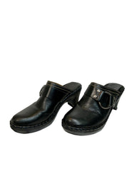 FRYE Black leather clogs (6.5)