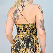 90s Micromesh Tiger Print Dress (S)