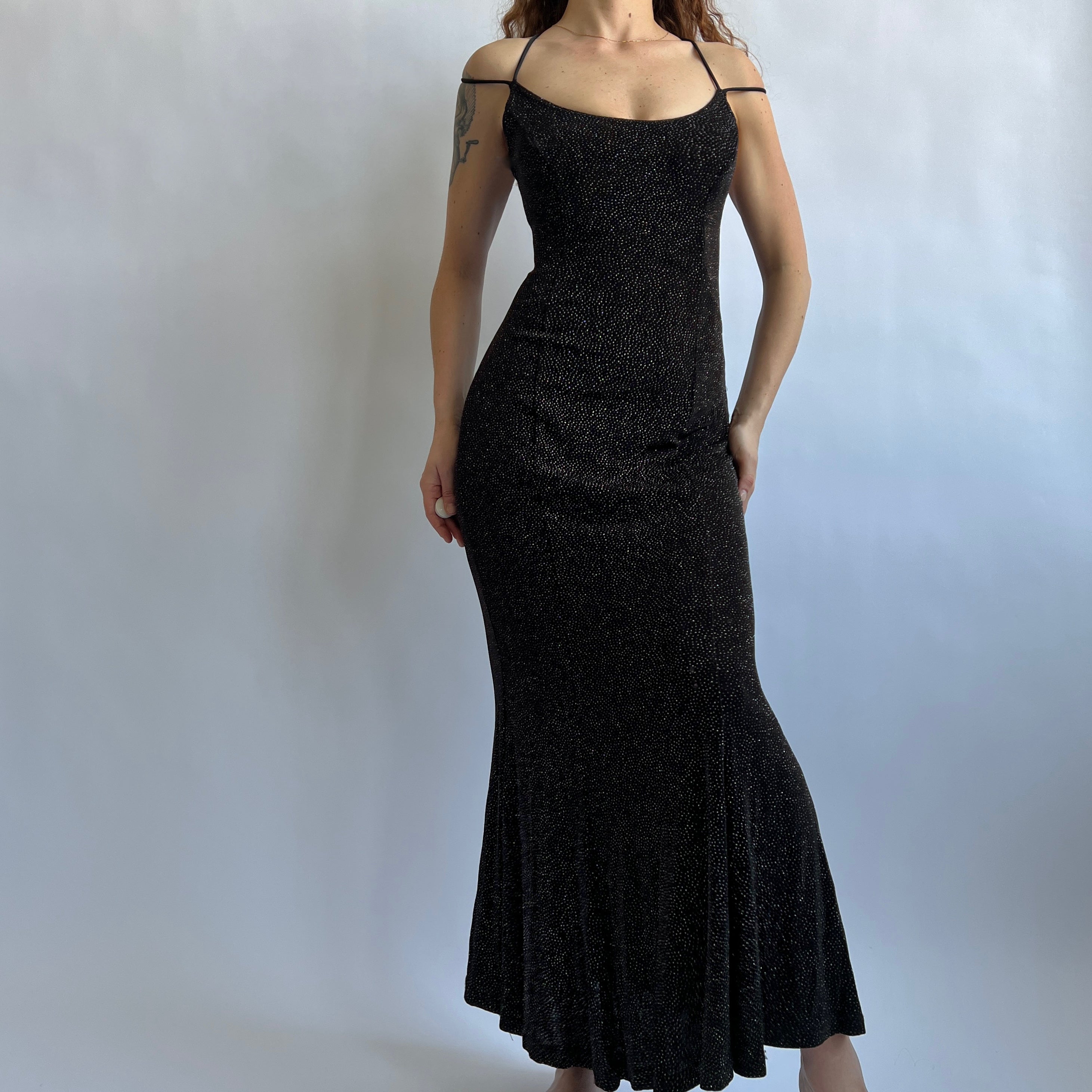 90s black glitter formal dress (M/L) Holy Thrift 90s black glitter formal dress (M/L) Holy Thrift