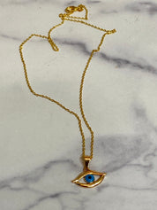 Evil eye gold necklace