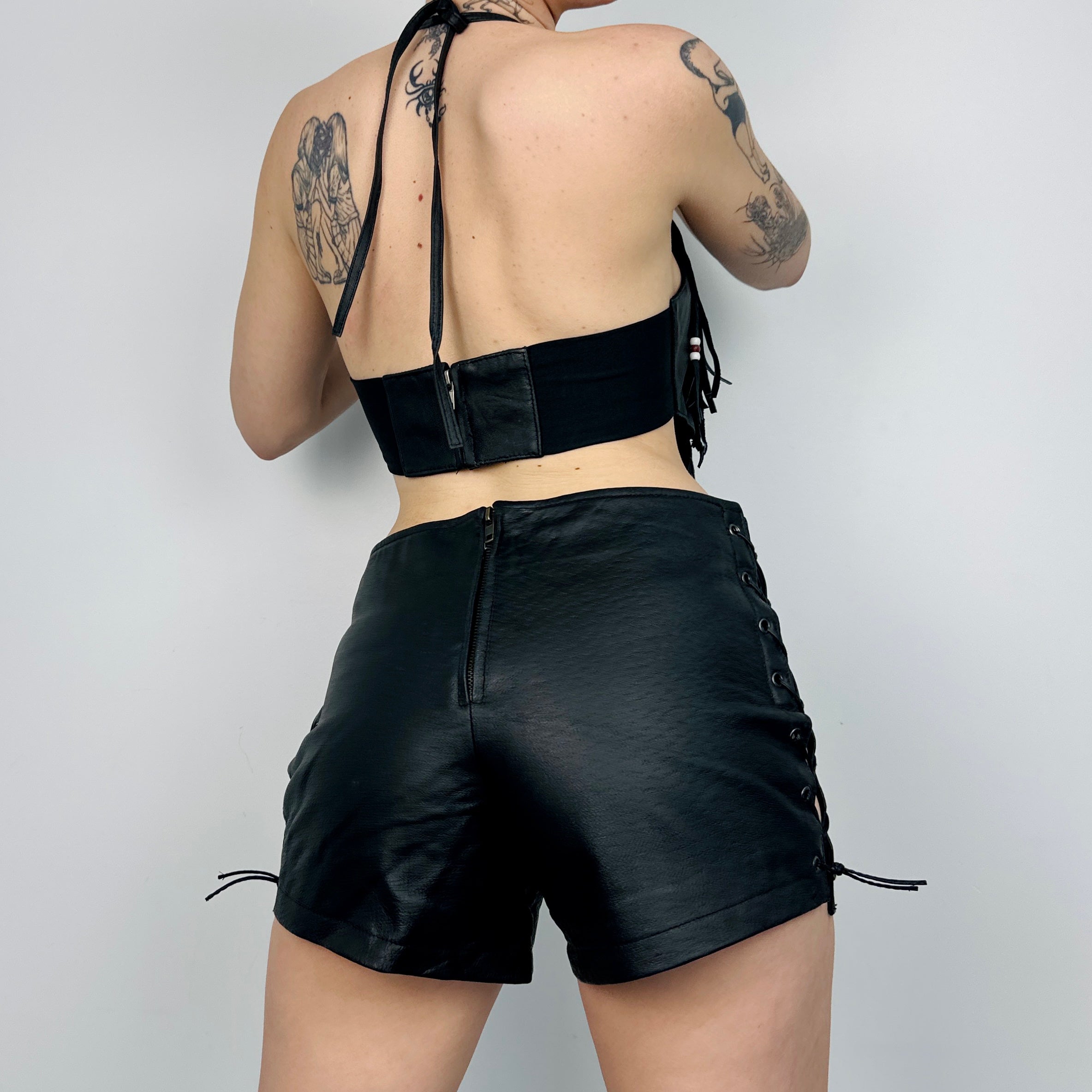 Deadstock Leather Lace-up Shorts (XS/S)