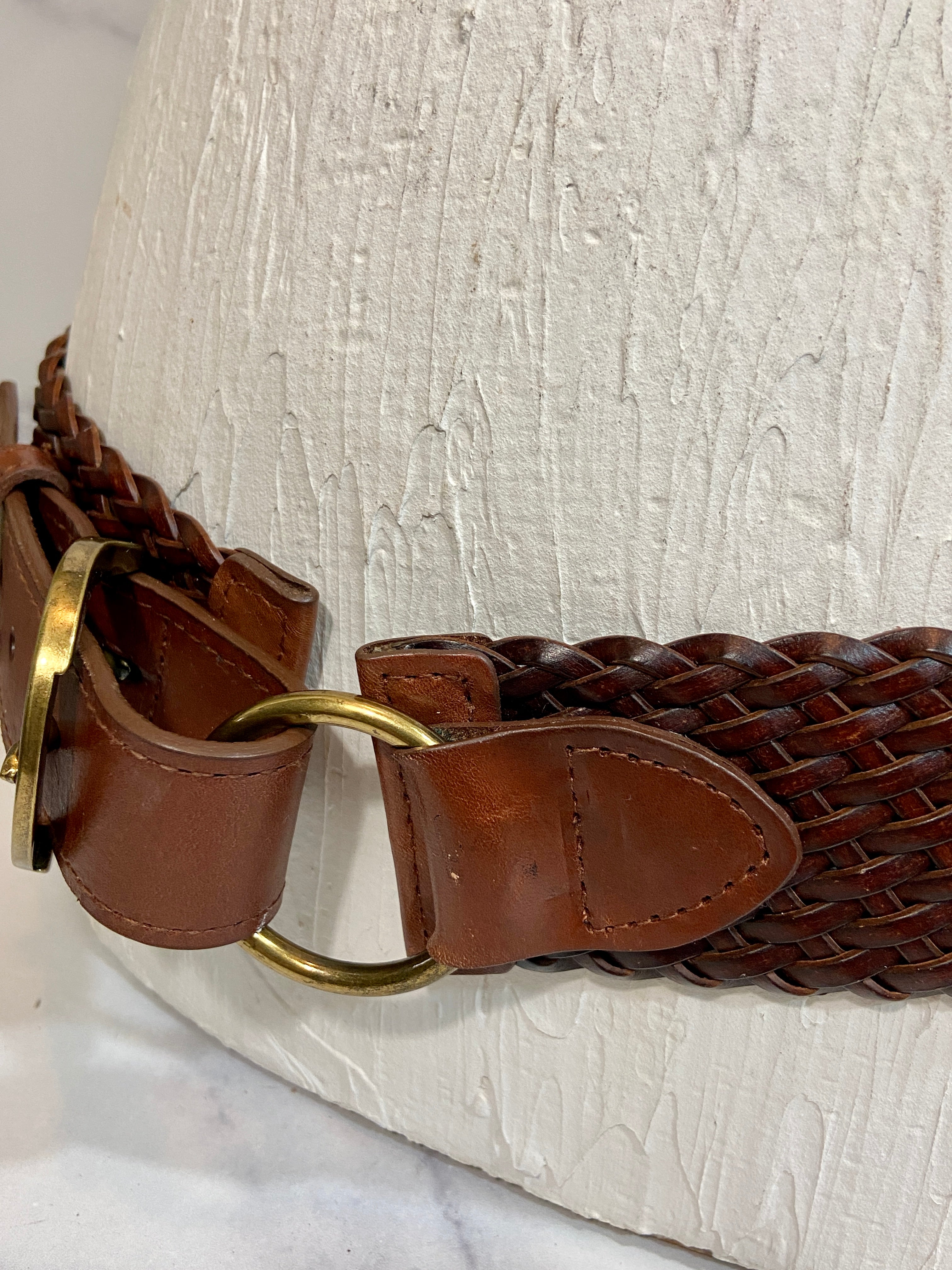 Brown reworked belt