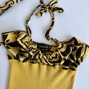 00s bebe ribbed satin halter top - xs/s