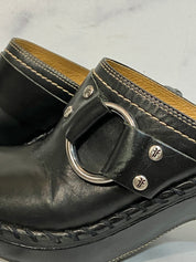 FRYE Black leather clogs (6.5)