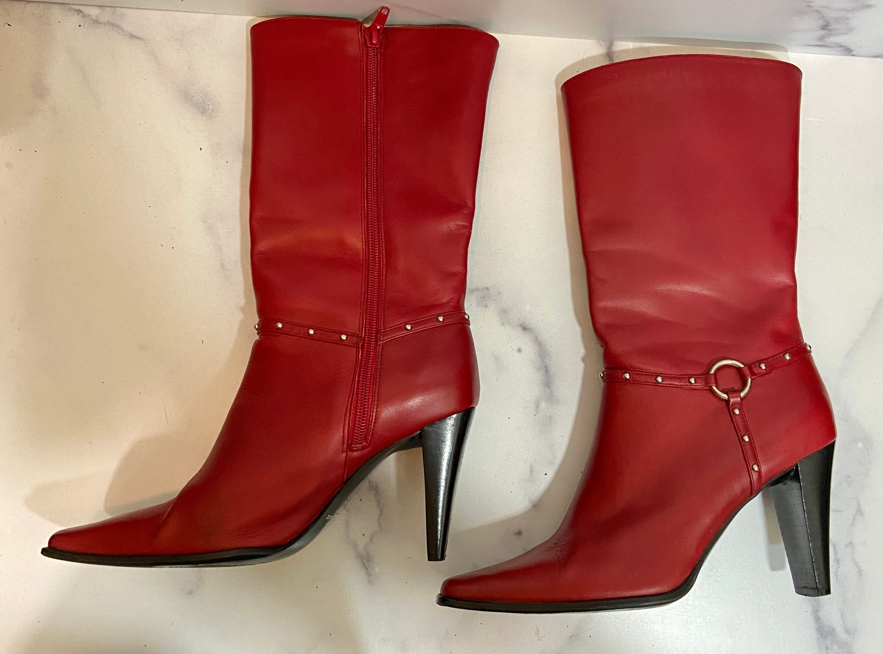 Motor Blaze red leather boots