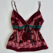 00s mulberry velvet beaded cami - S/M