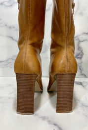 Brown leather boots (10)
