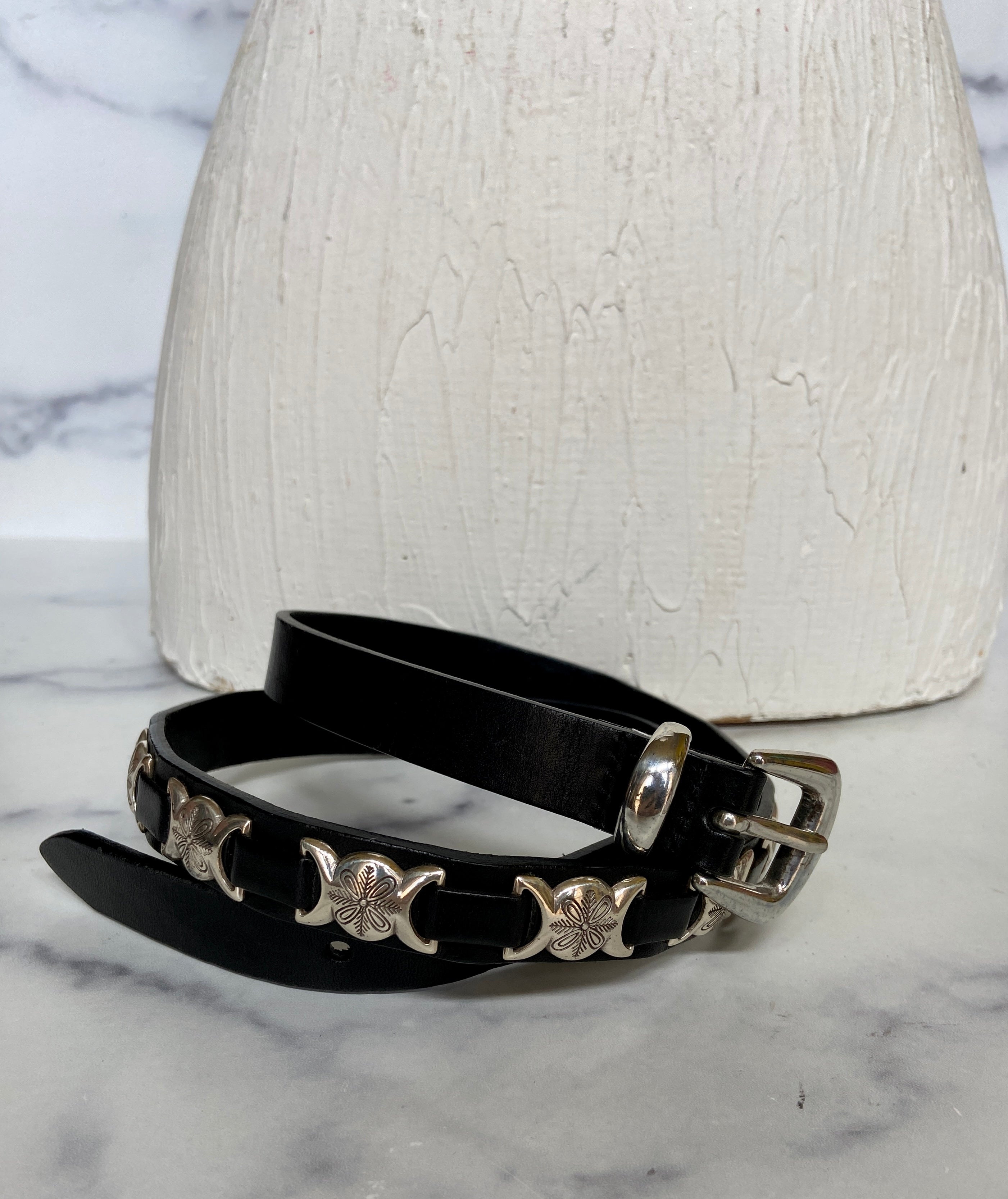 Black & silver belt