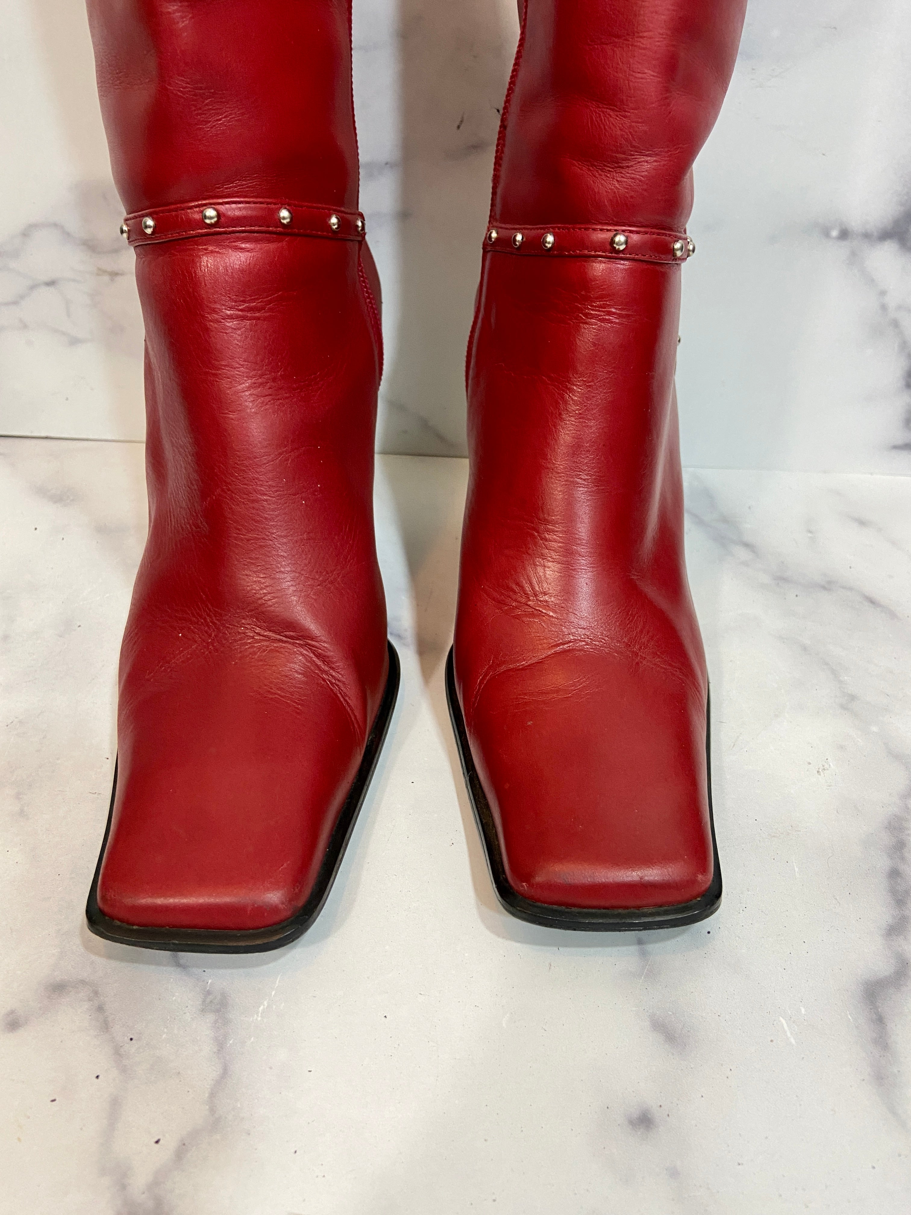Motor Blaze red leather boots