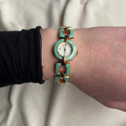Retro Turquoise and Gold Watch
