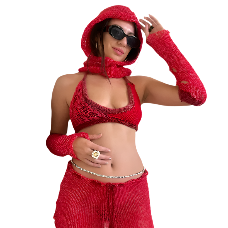 Red Bikini Top & Hood (XS-XL)