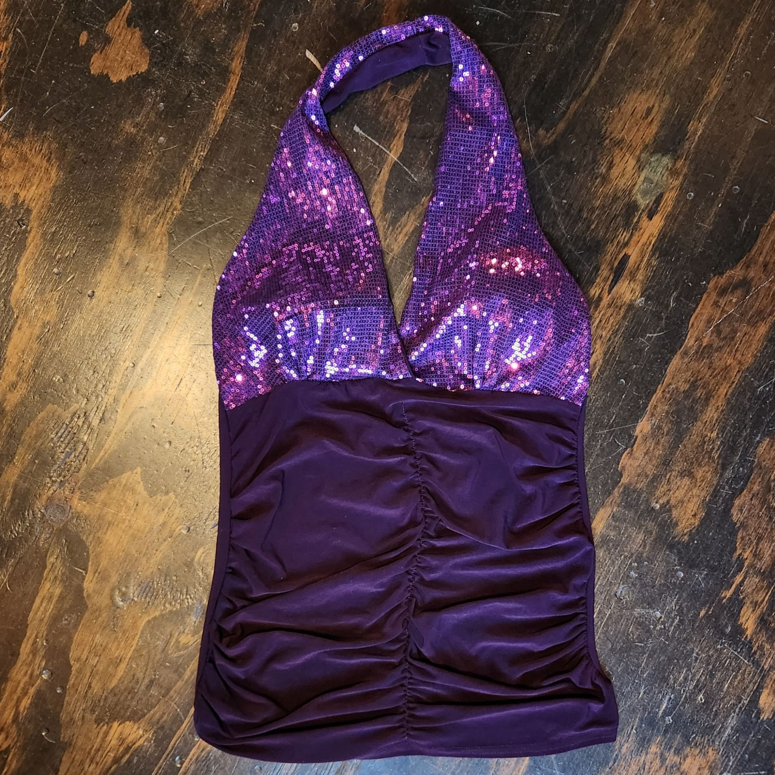 Purple Sequin Super Mini Dress (XS)