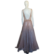 Sparkly Beaded Backless Formal Dress (M)