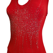 Y2K Ruby Red Halter Dress (M)