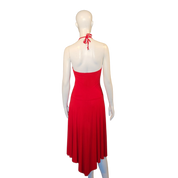 Y2K Ruby Red Halter Dress (M)